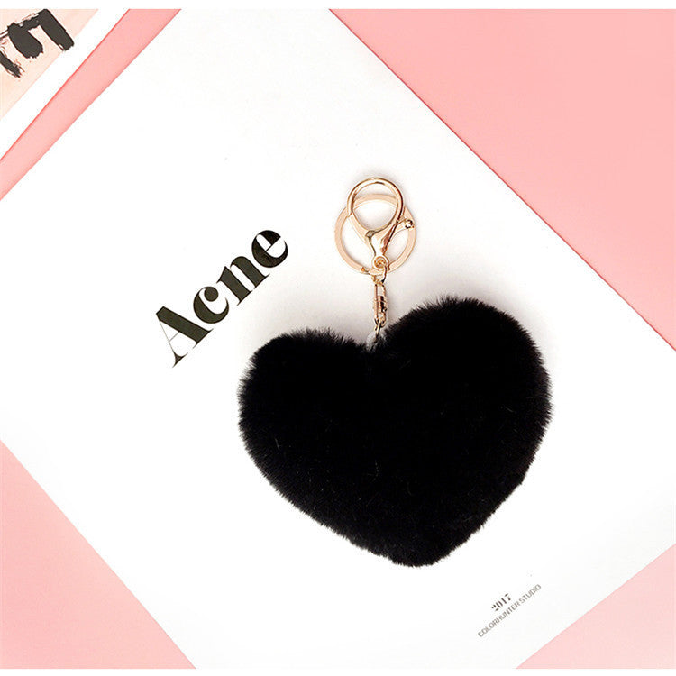 Love Rabbit Fur Plush Pendant  Keychain