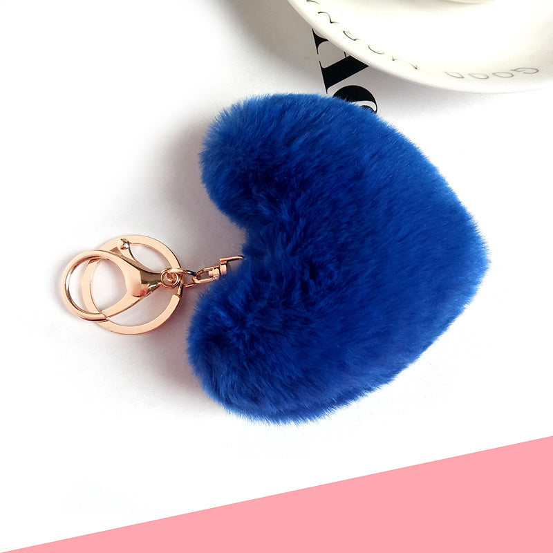 Love Rabbit Fur Plush Pendant  Keychain