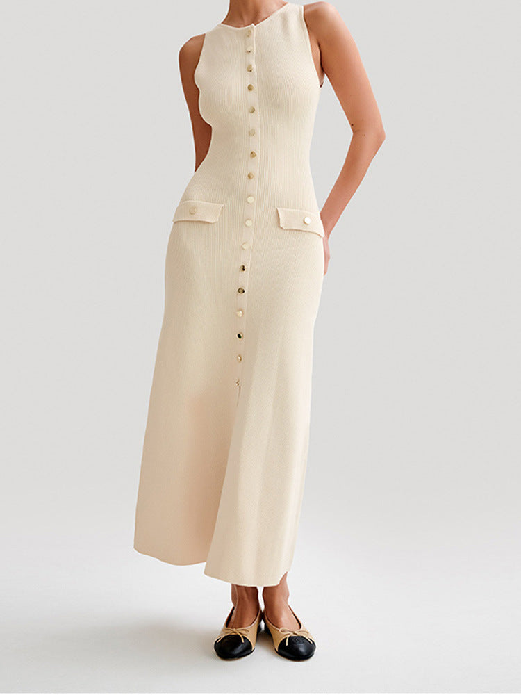 Round Neck Sleeveless Long Dress
