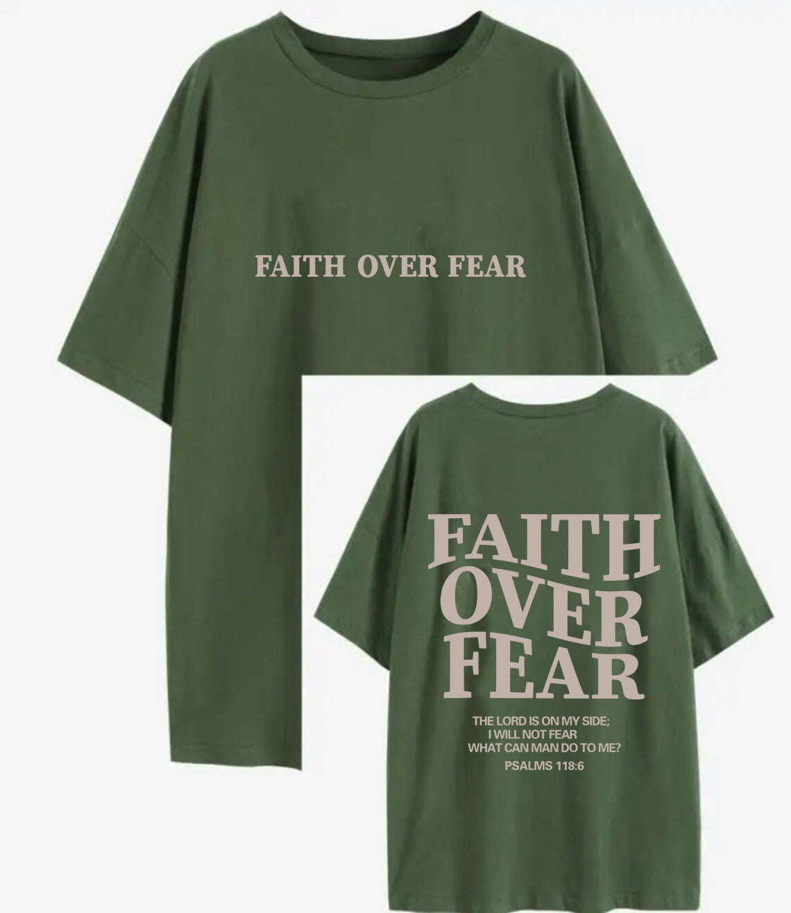 "Faith Over Fear" Letter Printed T-shirt Women's Fashion