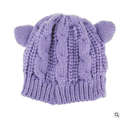 Cute Knitted Cat Ear Beanie For Winter