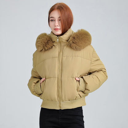 Women's Hooded Fur Collar Cotton-padded Sense