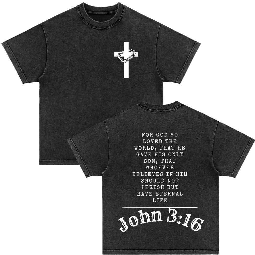 Retro Christ print Short-sleeved Shirt