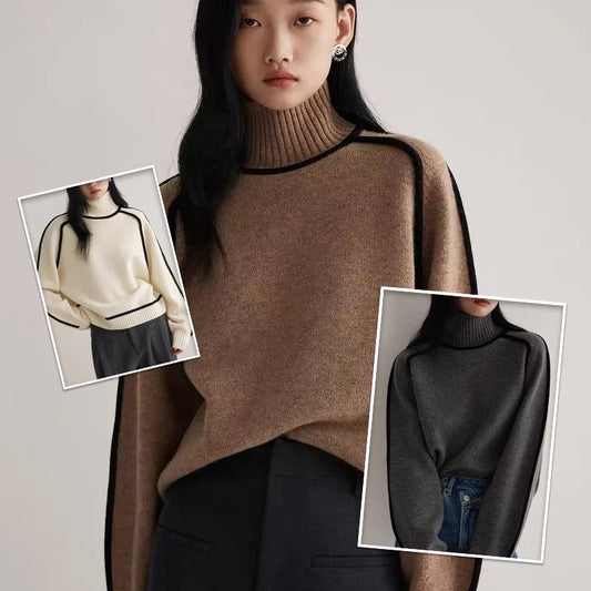 Autumn Half Turtleneck Sweater Fashion Knit Top Outerwear