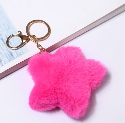 Love Rabbit Fur Plush Pendant  Keychain
