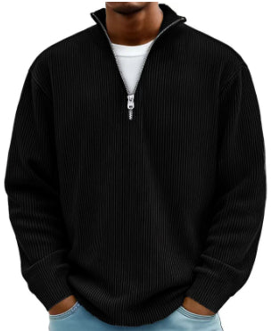 Mens Quater zipper Collar Sweatshirt