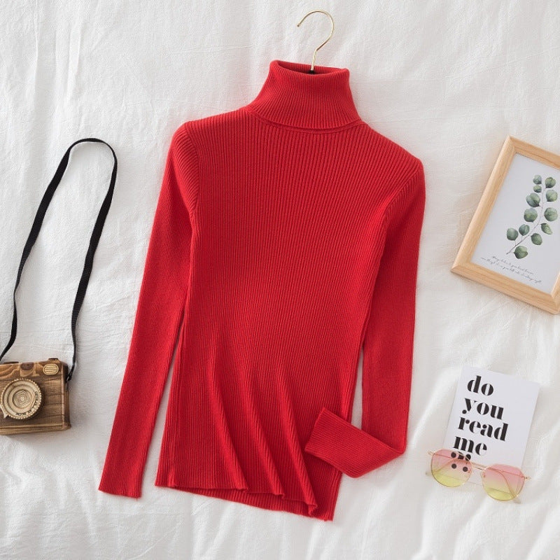 Turtleneck Slimming Sweater Top Pullover