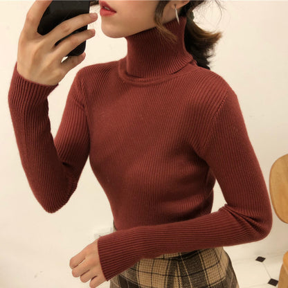 High neck long sleeve knit top
