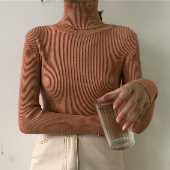 High neck long sleeve knit top
