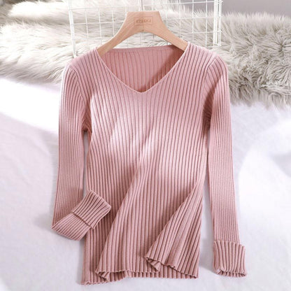 Knitted base sweater slim fit warm pullover top