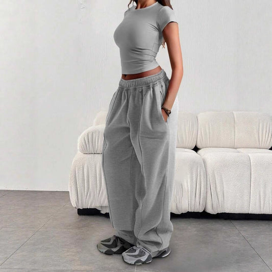 American-style Solid-color Straight-leg Pants