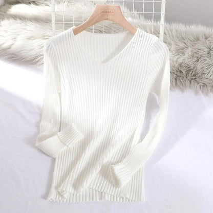 Knitted base sweater slim fit warm pullover top