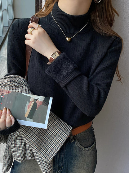 Velvet Padded Sweater Women's Autumn And Winter Knitted