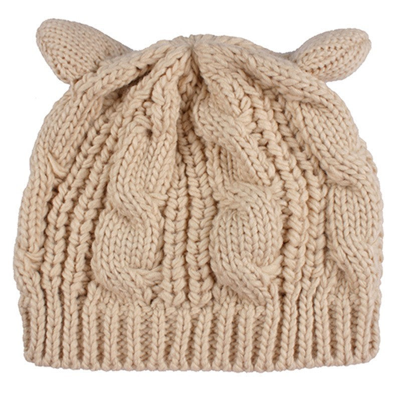 Cute Knitted Cat Ear Beanie For Winter