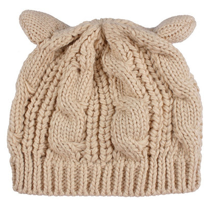 Cute Knitted Cat Ear Beanie For Winter