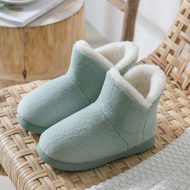Packed Heel Warm And Velvet Thick-soled Indoor Couple Plush Cotton Shoes