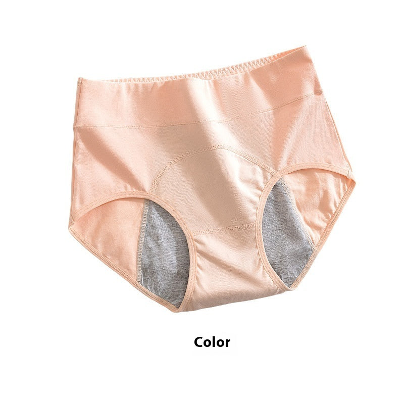 Women's Underwear High Waist Pure Cotton Antibacterial Briefs Lengthened Widened Leak-proof Sanitary Panty