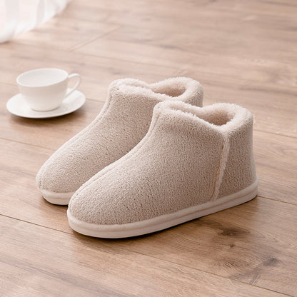 Packed Heel Warm And Velvet Thick-soled Indoor Couple Plush Cotton Shoes