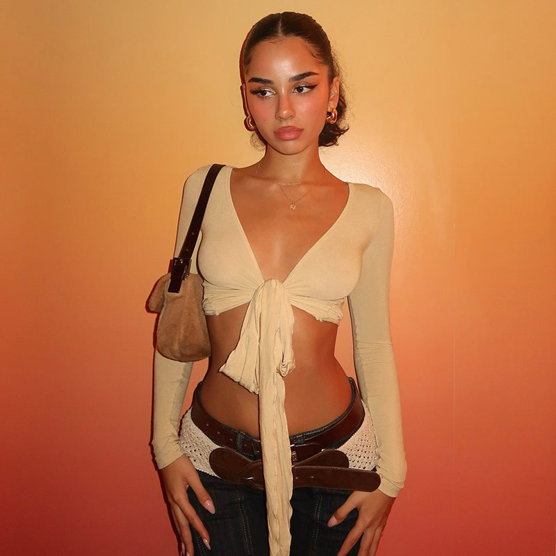 Pure Desire Strap Long-sleeved T-shirt