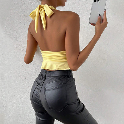 Milk Silk Hot Girl Deep V Cinched Slimming Pullover Female