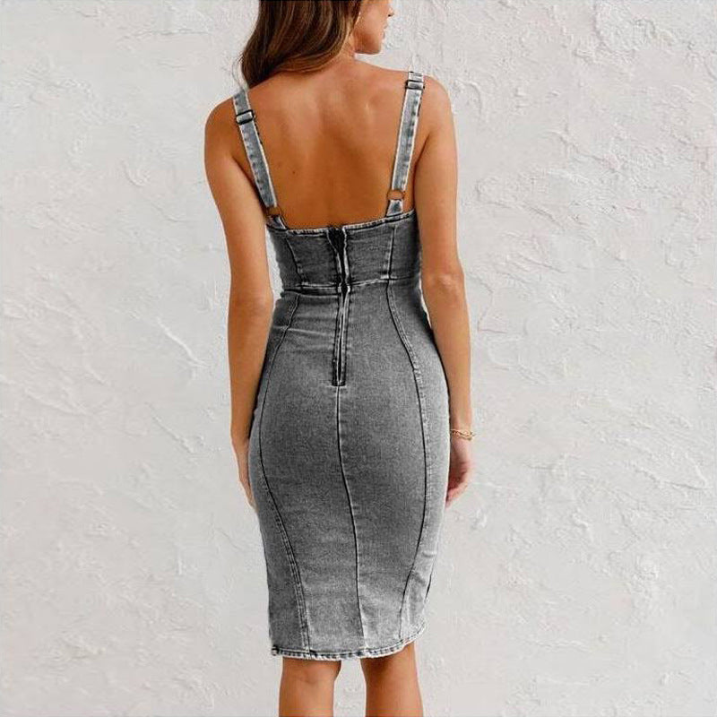 Denim Dress Womens Clothing