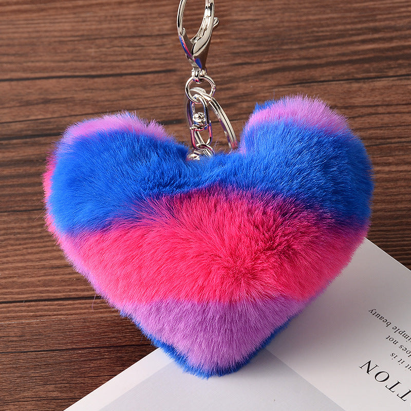 Love Rabbit Fur Plush Pendant  Keychain