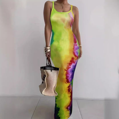 Summer New Suspender Slim Fit Slimming Long Dress