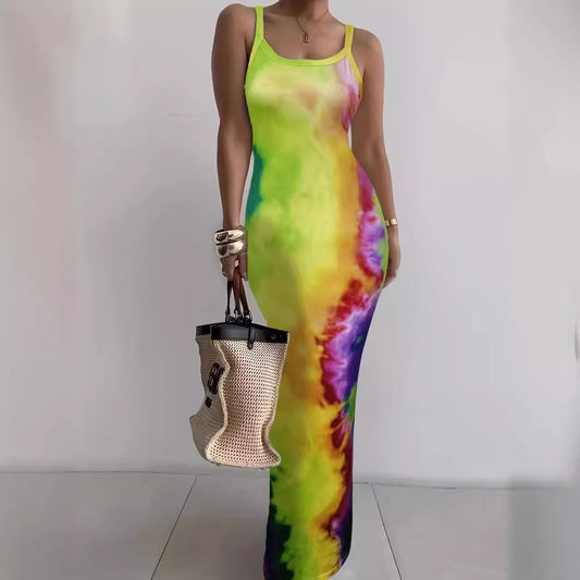 Summer New Suspender Slim Fit Slimming Long Dress