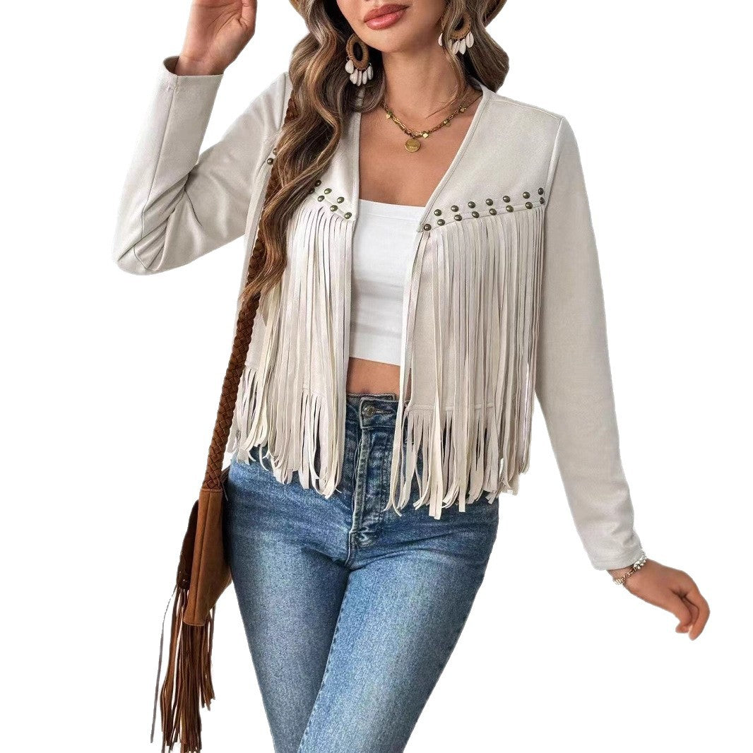 Women's Short Long-sleeved Cardigan Jacket no Buckle
