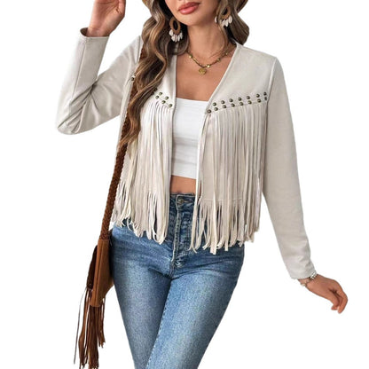 Women's Short Long-sleeved Cardigan Jacket no Buckle