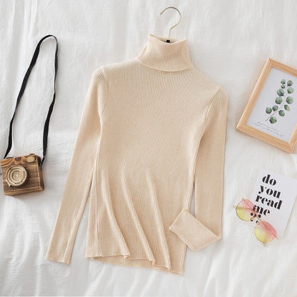 Turtleneck Slimming Sweater Top Pullover