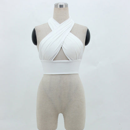 Women Halter Neck Backless Shirt