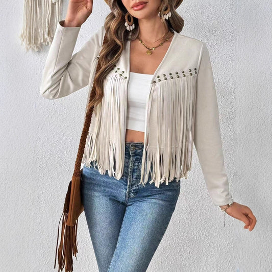 Women's Short Long-sleeved Cardigan Jacket no Buckle