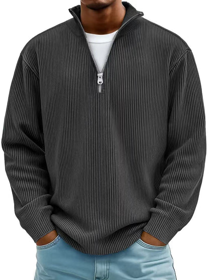 Mens Quater zipper Collar Sweatshirt