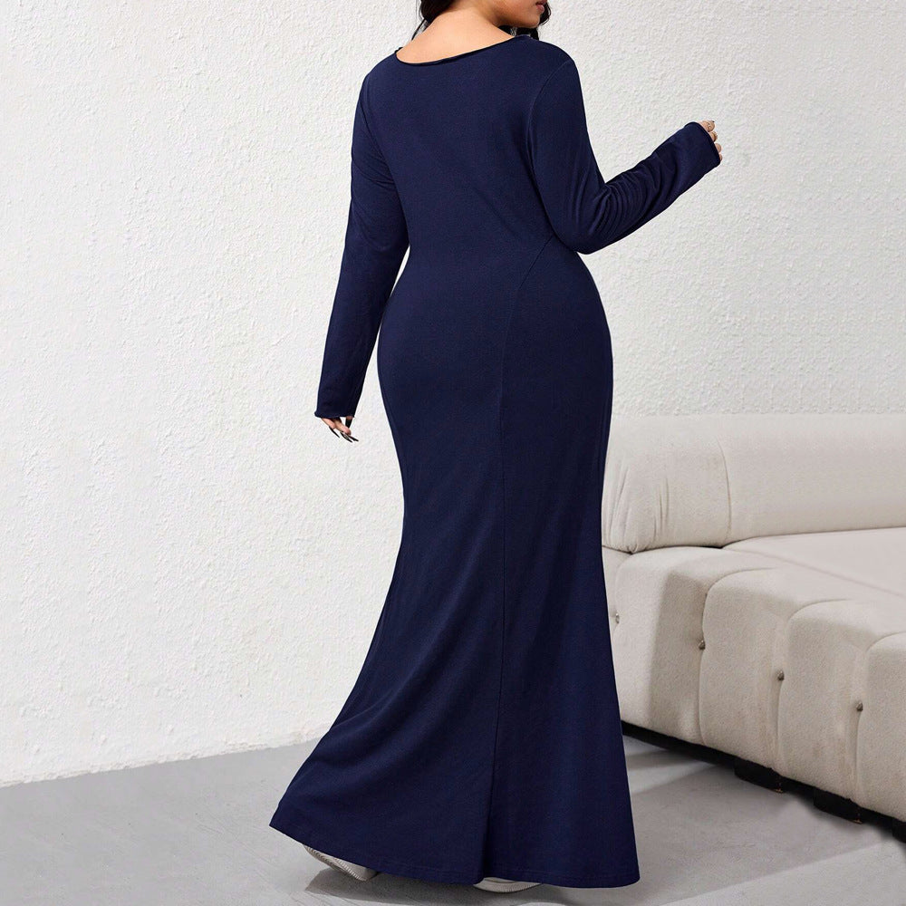 Simple Elegant Style Autumn And Winter Sweet Design Sense Niche Temperament Dress