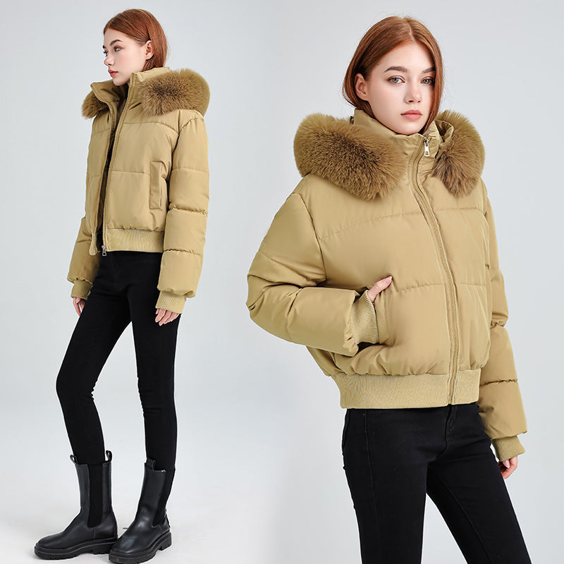 Women's Hooded Fur Collar Cotton-padded Sense