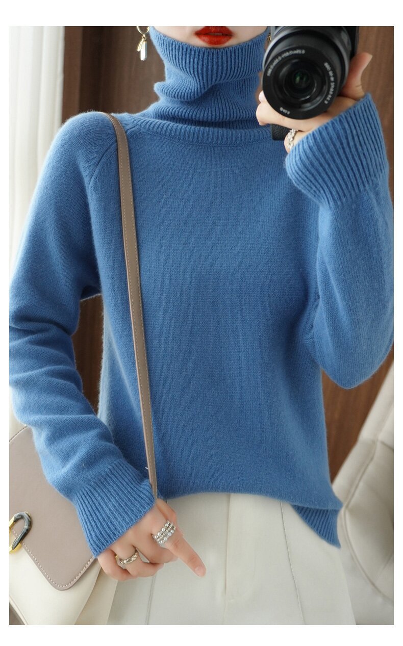 Women's Long-sleeved Bottoming Shirt Slim Slimming High Collar Sweater