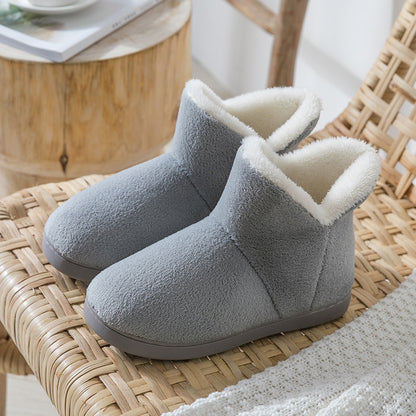 Packed Heel Warm And Velvet Thick-soled Indoor Couple Plush Cotton Shoes