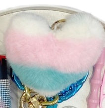 Love Rabbit Fur Plush Pendant  Keychain