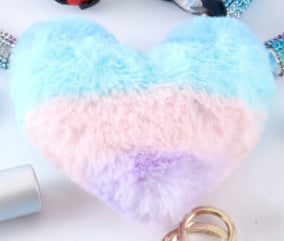 Love Rabbit Fur Plush Pendant  Keychain