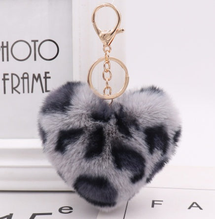 Love Rabbit Fur Plush Pendant  Keychain