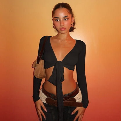Pure Desire Strap Long-sleeved T-shirt