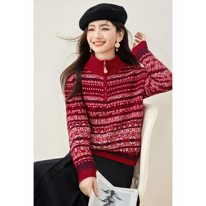 Women's Retro Jacquard Embroidered Knitwear