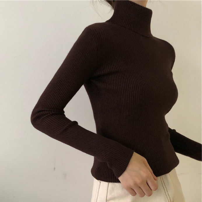 High neck long sleeve knit top