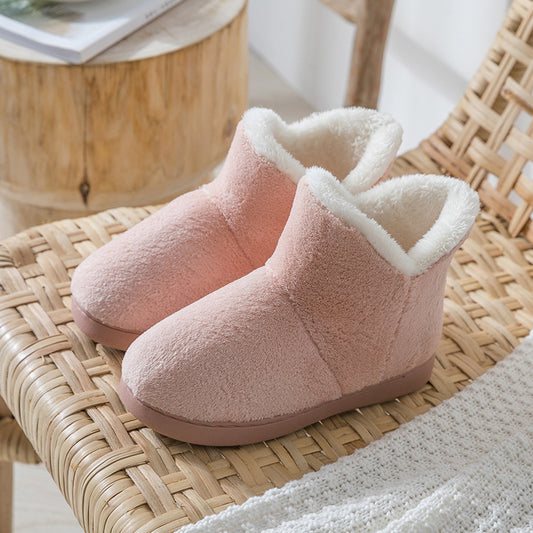 Packed Heel Warm And Velvet Thick-soled Indoor Couple Plush Cotton Shoes