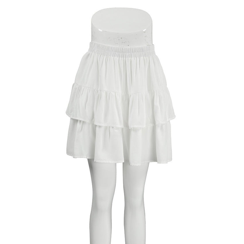 Design Sense Double-layer Chiffon Short Skirt
