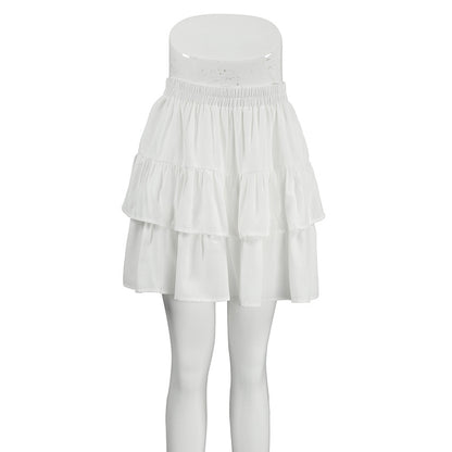 Design Sense Double-layer Chiffon Short Skirt