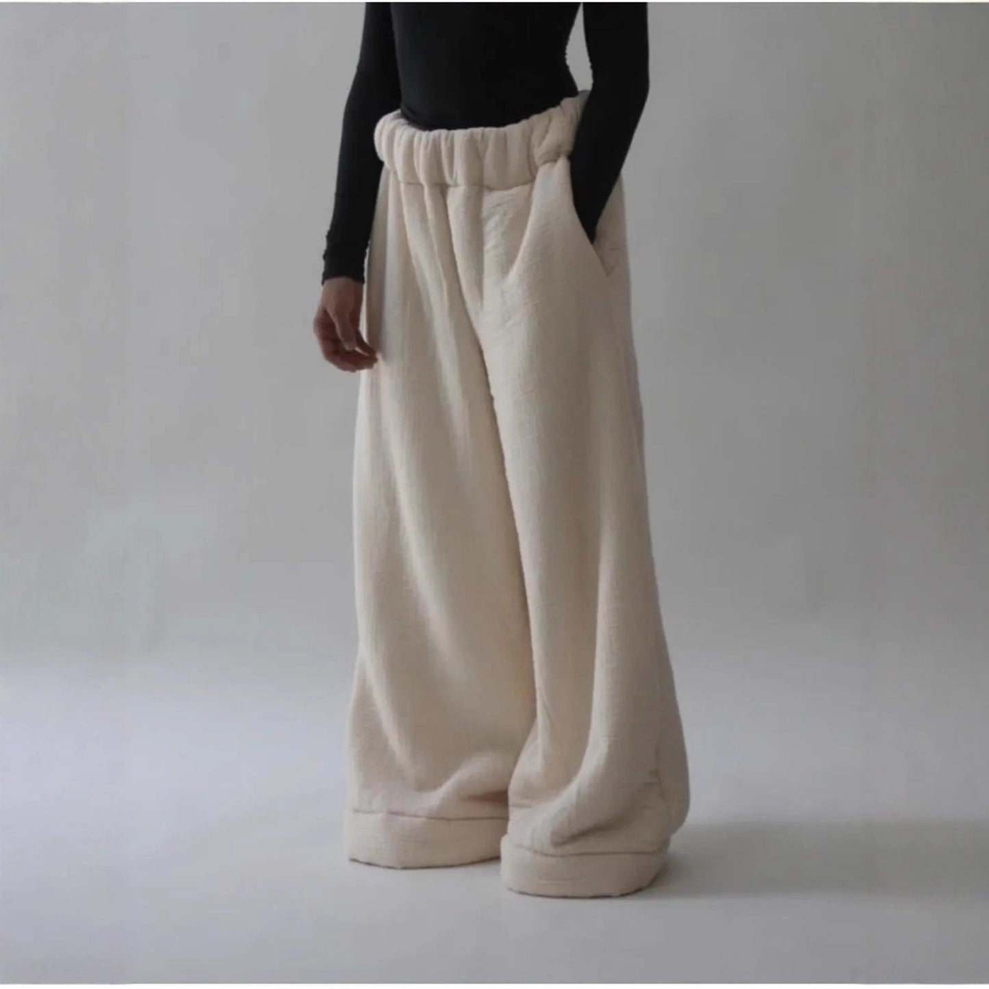Women's Street Fashion Casual Loose Wide-leg Pants Solid Color