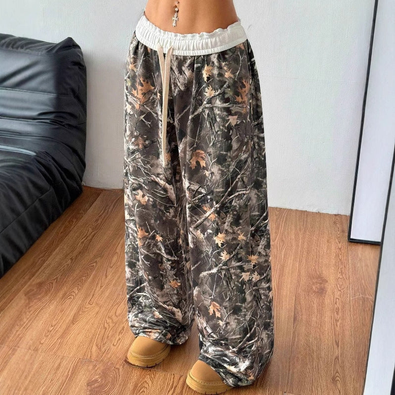 Women's Elastic Waist Camouflage Pants
