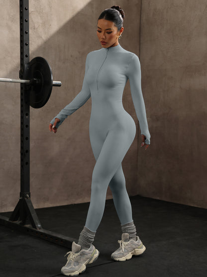 Yoga Bodysuit Long Sleeve Seamless Tight One-piece Yoga Suit